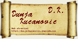 Dunja Kucanović vizit kartica